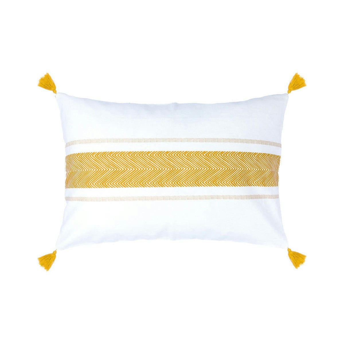 ALENTEJO - Housse de coussin coton  60x40 jaune moutarde
