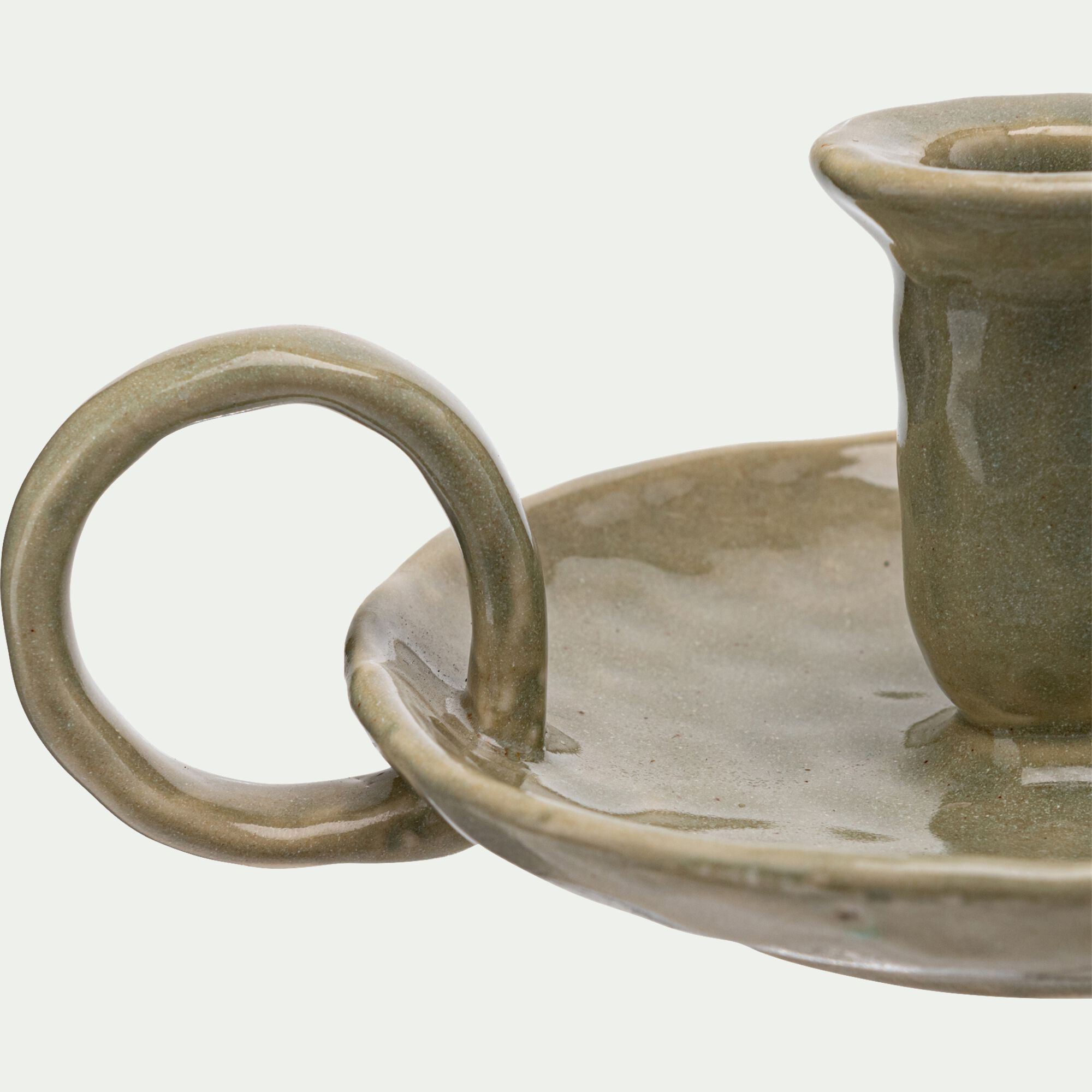 SMERALDA - Bougeoir en céramique D15,5xH6,5cm - vert