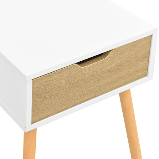 NNEVL Bedside Cabinet White & Sonoma Oak 40x40x56 cm Chipboard