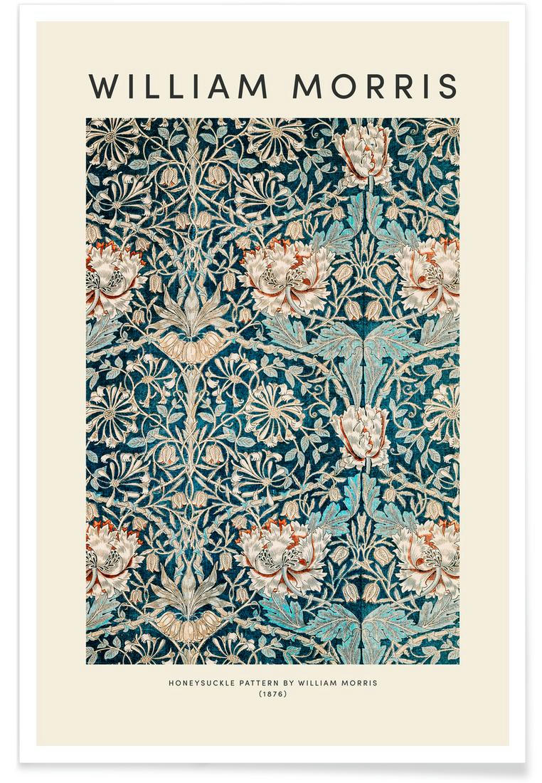 WILLIAM MORRIS - HONEYSUCKLE - Affiche blanc ivoire