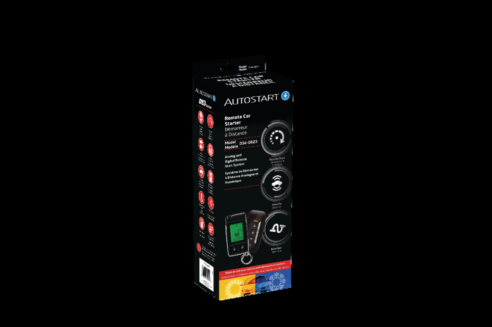 AutoStart DS3 Series 2-Way Remote Car Starter System Kit, with Up to 5,200 ft Range, 1 LCD & 1-way TX