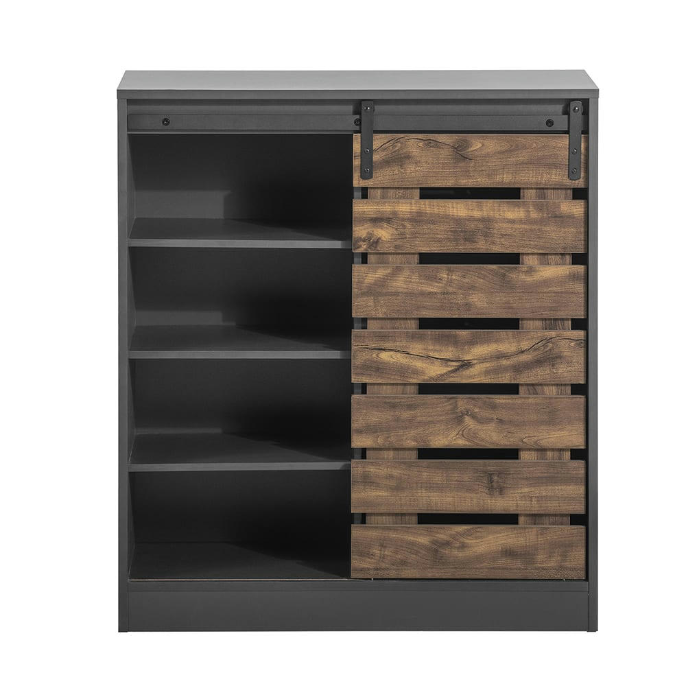 - Meuble de rangement à chaussures en panneau de particule gris