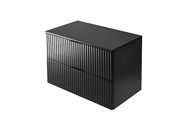 Meuble vasque, Noir, 80 x 57 x 46 cm, poignée noire   Plan de travail