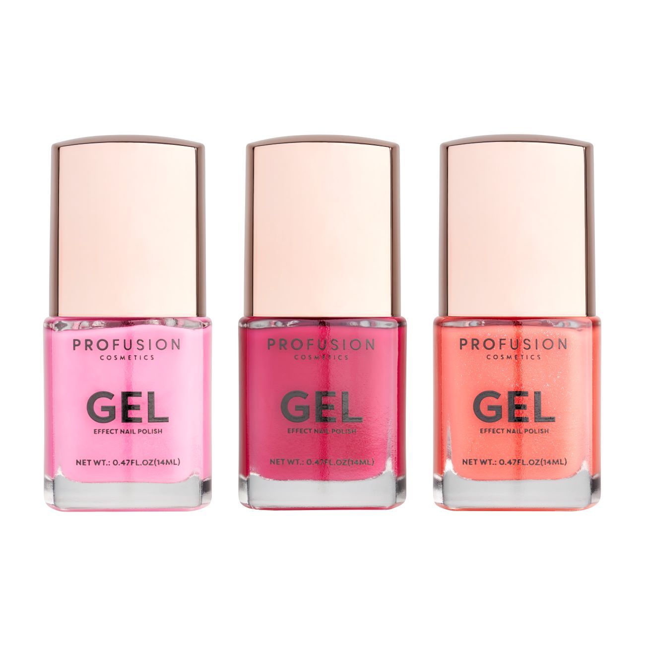 Profusion Cosmetics Go-To Brights - 3 PC Gel Effect Nail Polish Set