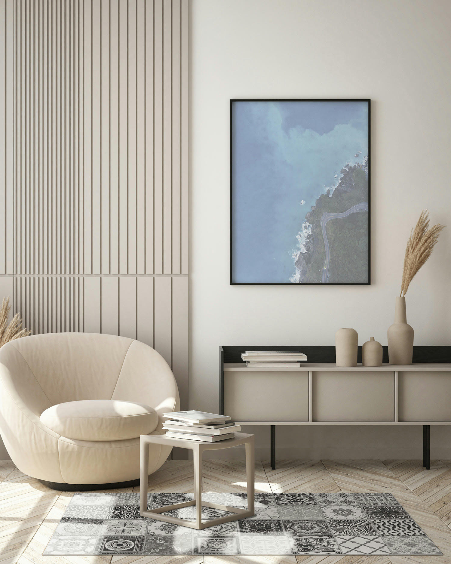 - Tapis vinyle carreaux ciments nijar gris 100x140cm