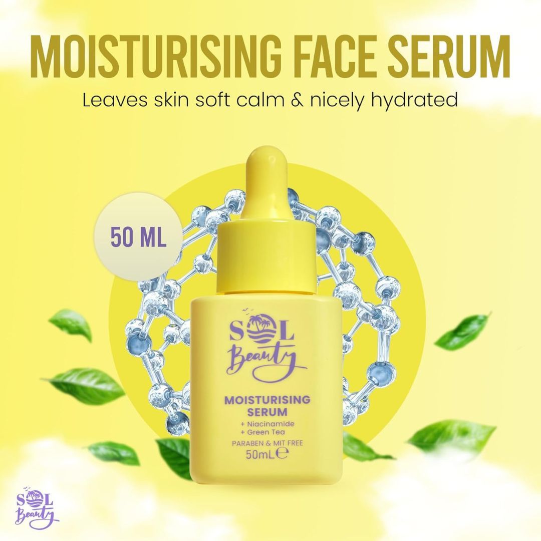 SOL Beauty Moisturising Serum Face Hydrating Facial Faily Antioxidant 50ml