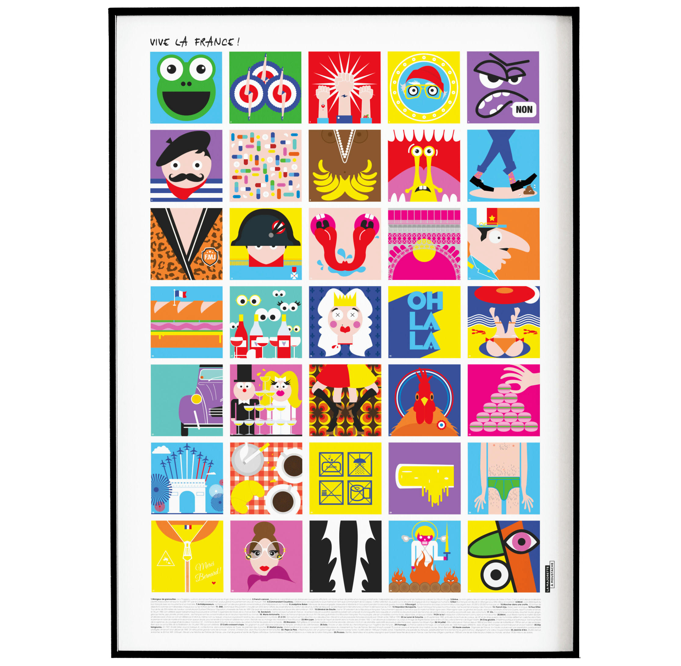 - Affiche d'art vive la France ! 50 X 70 cm