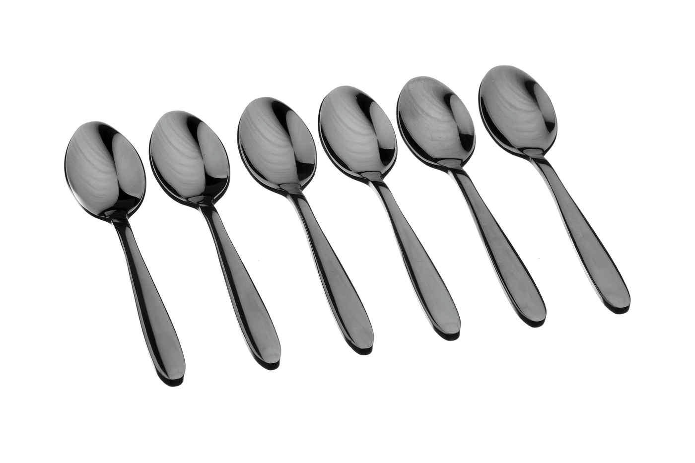 NUDE - Lot de 6 petites cuillères en inox noir