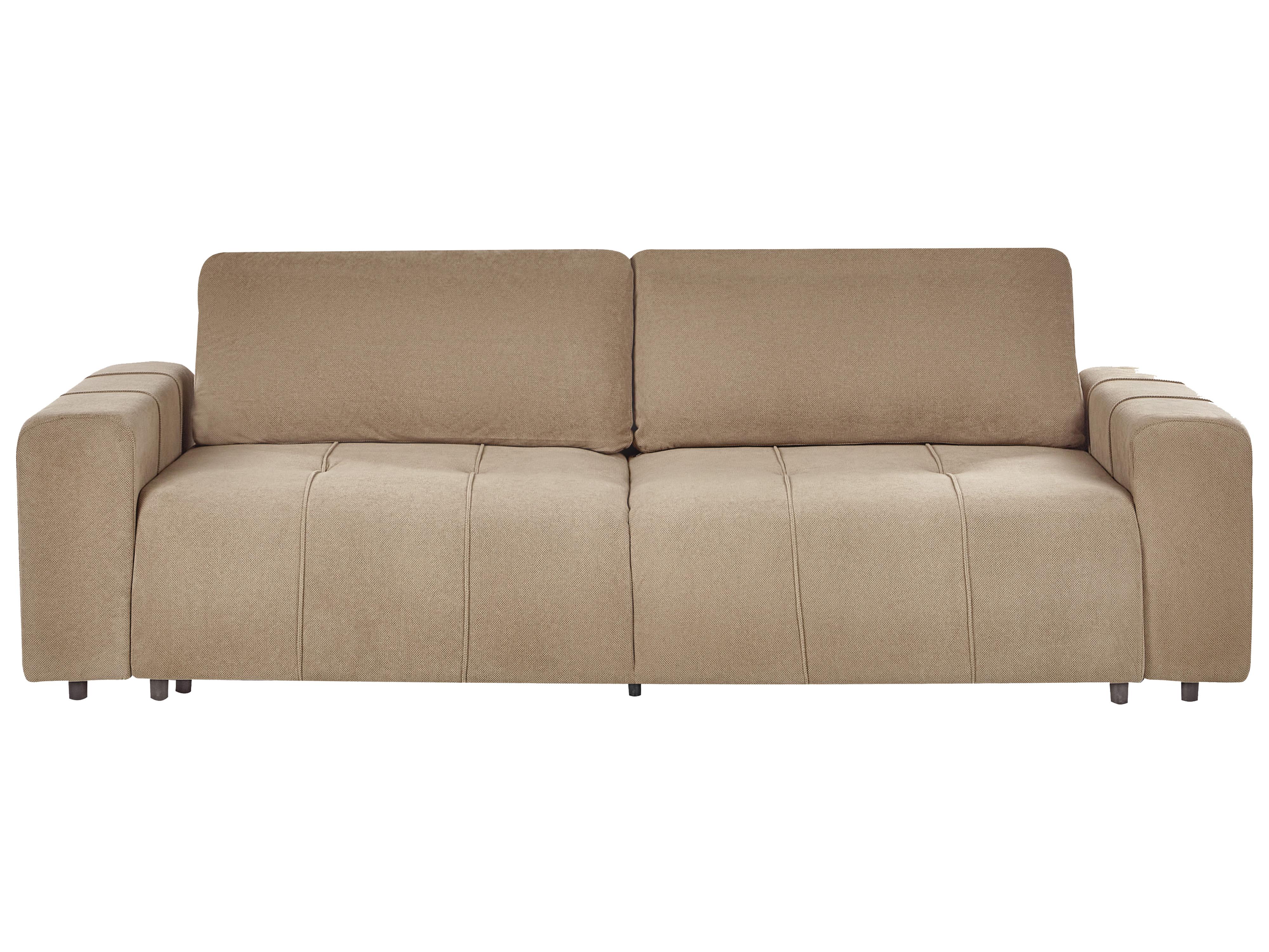 Sofa Bed 2 Seater INNVIK Fabric Brown with Storage