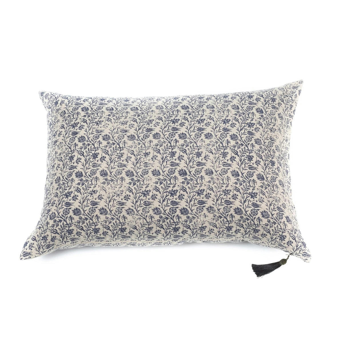 ORIENT EXPRESS - Coussin en lin pur lavé  Gece Bleu  50x70