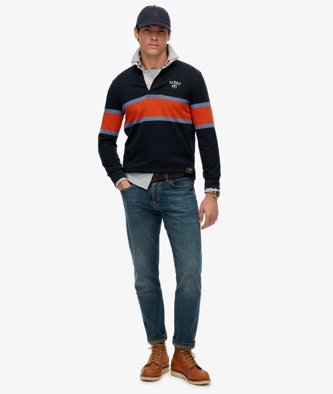 Vintage Athletic Stripe Rugby Top