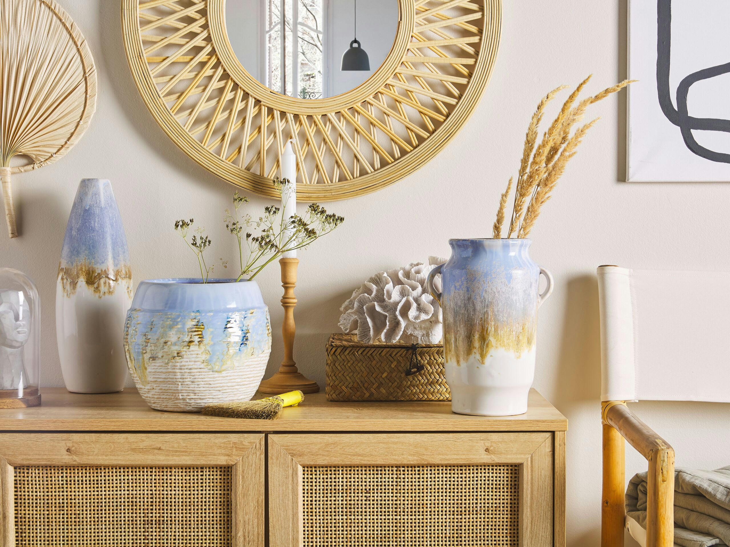 BERGE - Vase à fleurs multicolore 19 cm