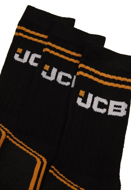Mens 3pk Black Stripe JCB Ankle Socks