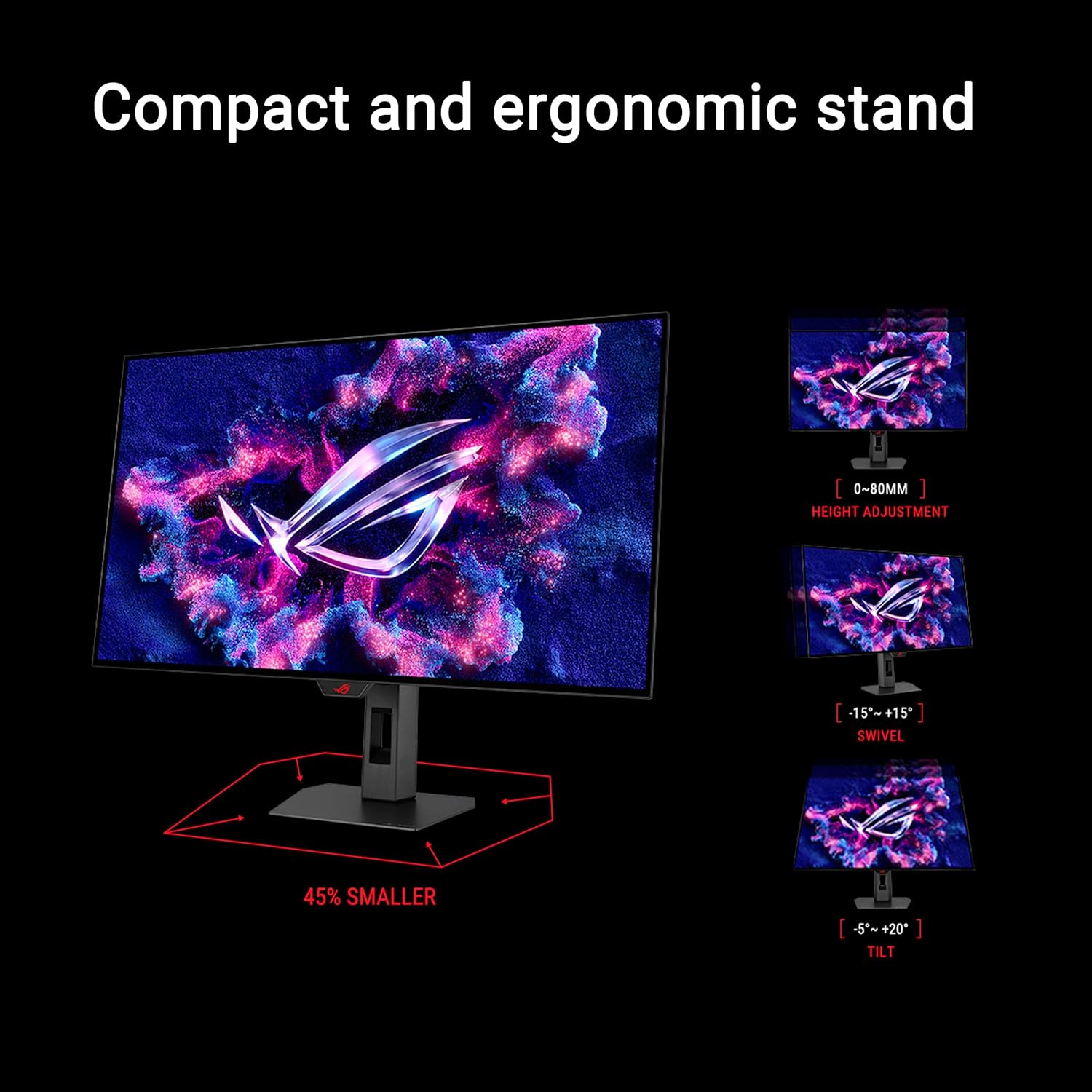 ASUS ROG Strix 32” 4K OLED Gaming Monitor (XG32UCWG) - TrueBlack Glossy OLED  Dual Mode (4K@165Hz  FHD@330Hz)  0.03ms  G-SYNC Compatible  Neo Proximity Sensor  USB-C  HDMI 2.1  3 yr Warranty