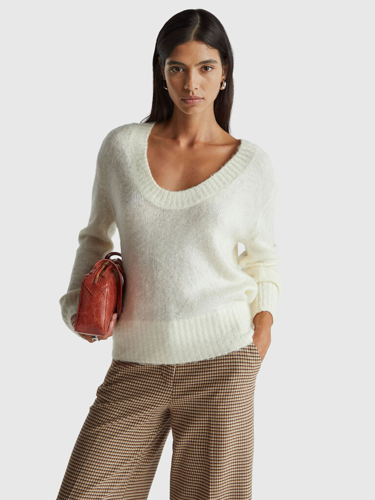 Warm sweater in mohair blend