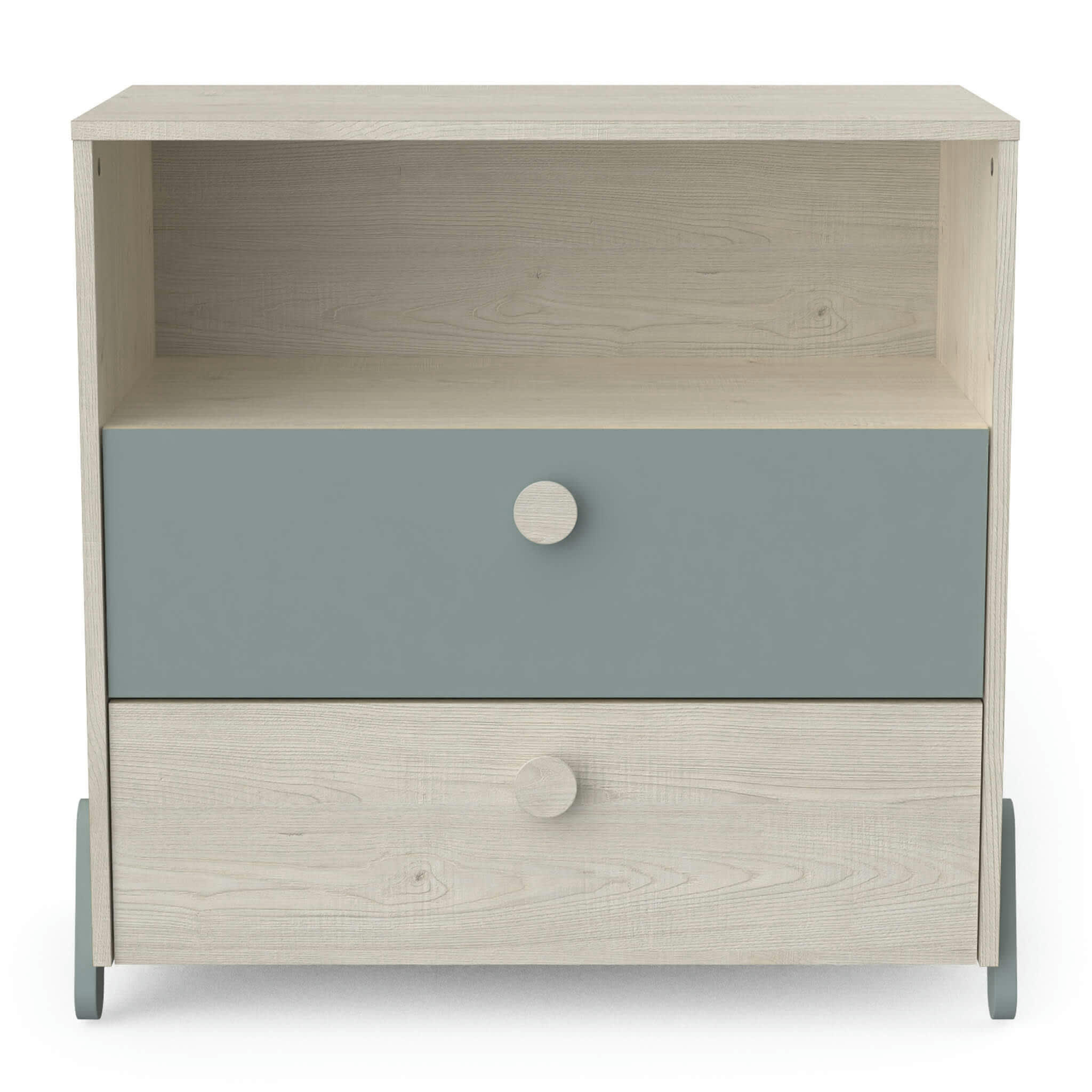 - Commode enfant 2 tiroirs 1 niche en bois