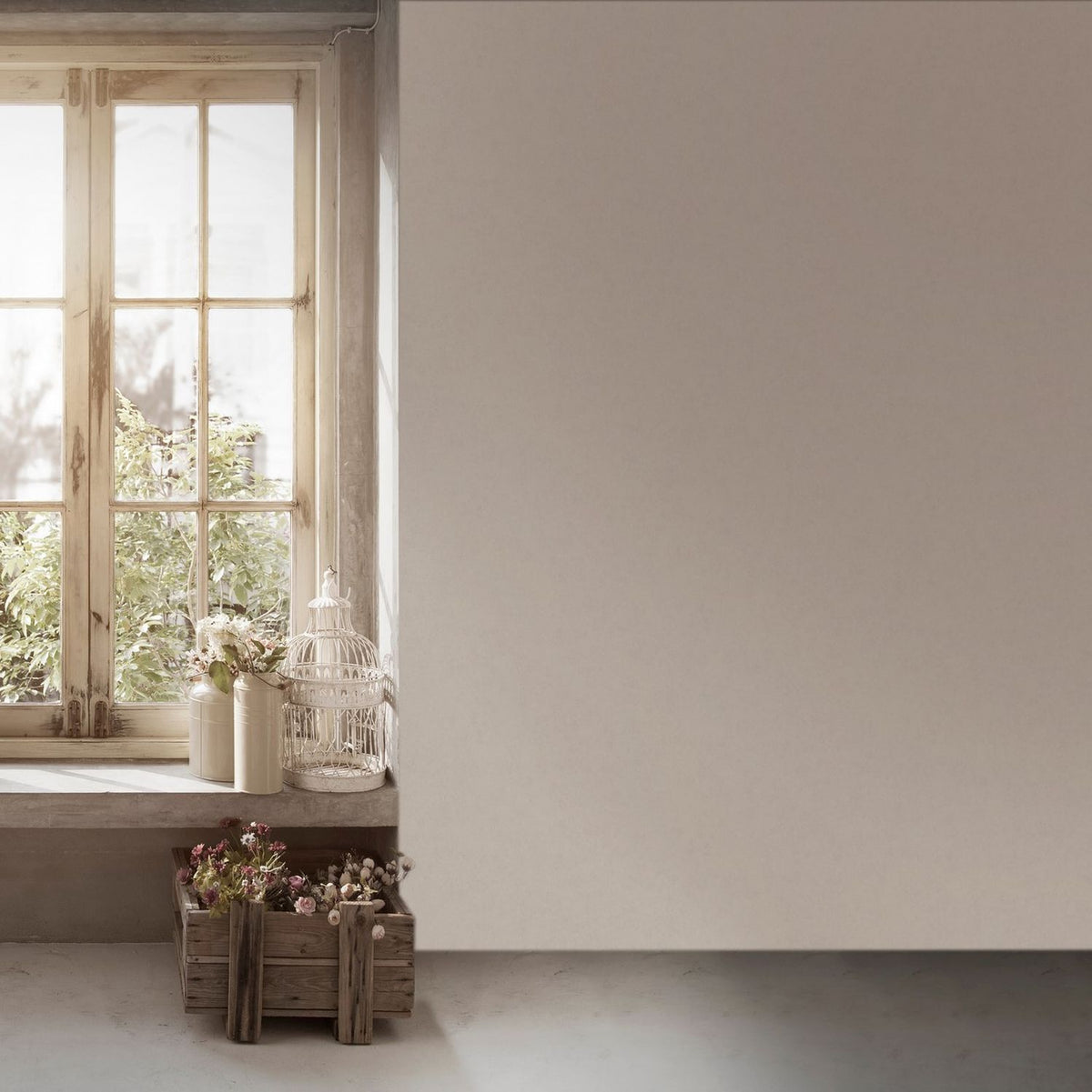 Livingwalls behang effen crème - 53 cm x 10.05 m - AS-393302