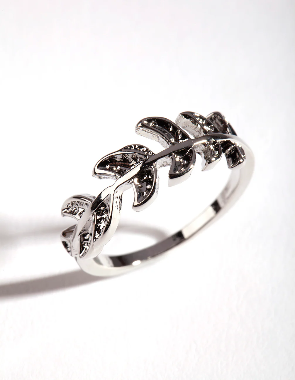 Silver Leaf Band Ring