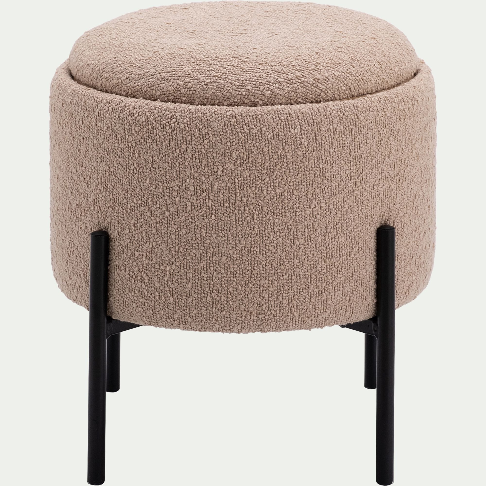 SIELLE - Pouf en tissu avec coffre de rangement H40,5cm - beige