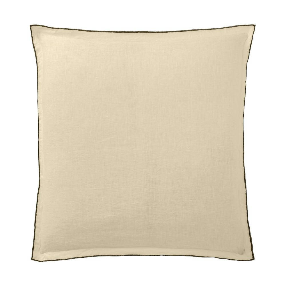 - 2 taies d'oreiller carrées en lin français - lin lavé beige 65x65 cm