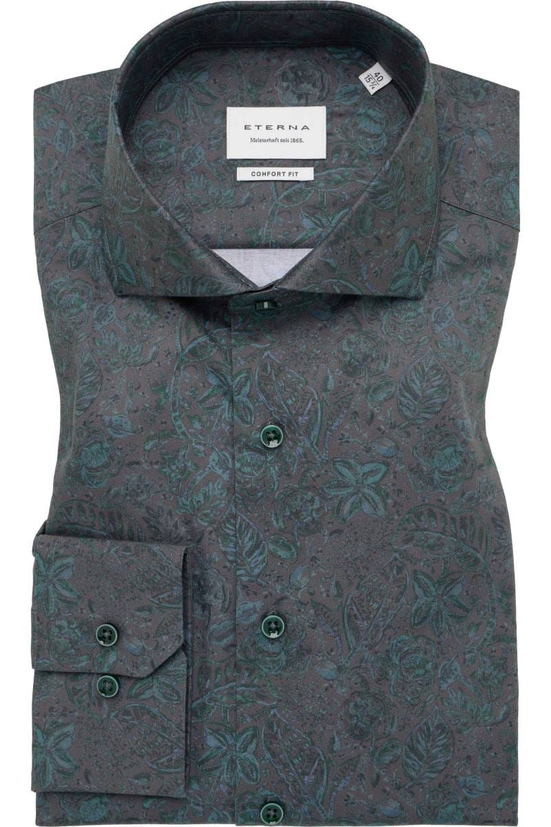 ETERNA Comfort Fit Hemd grün, Bedruckt