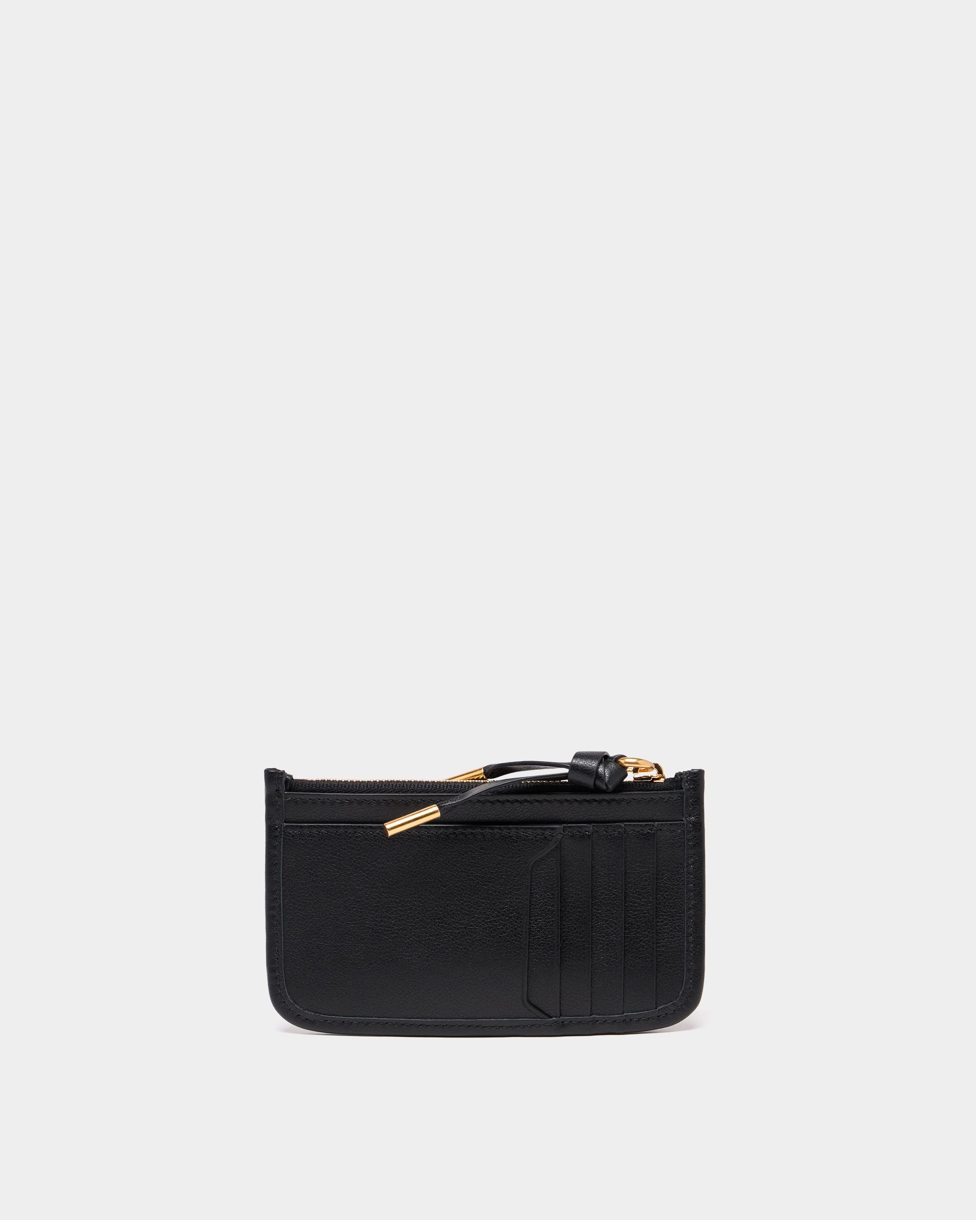 Bally Essential Kartenetui mit Reißverschluss aus schwarzem Leder