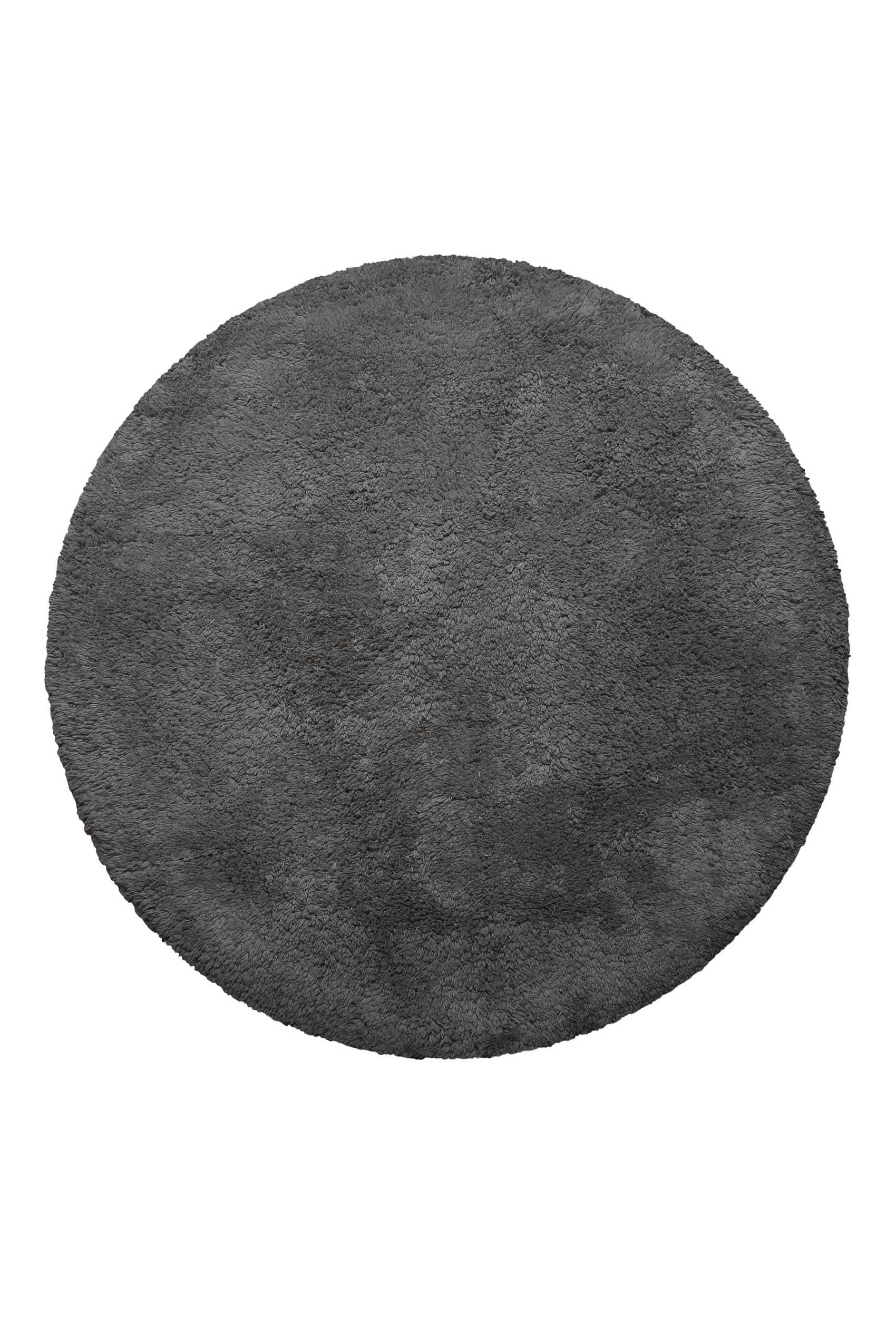 OLE - Tapis de bain rond doux gris ardoise coton 90 rd.