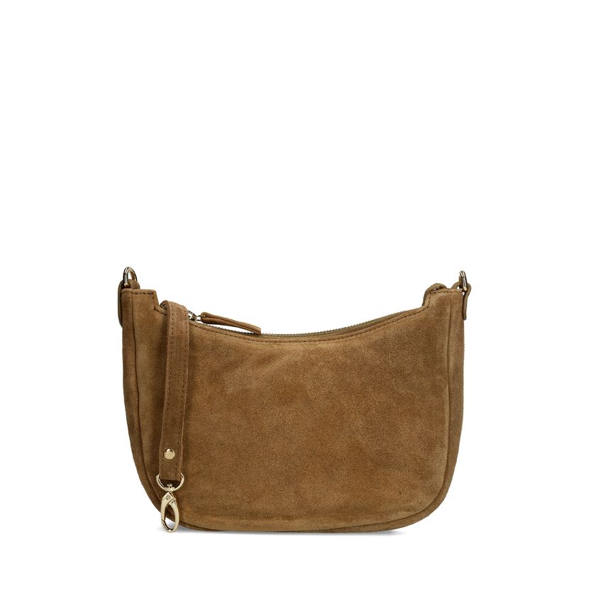 Manfield Taupe suède schoudertas