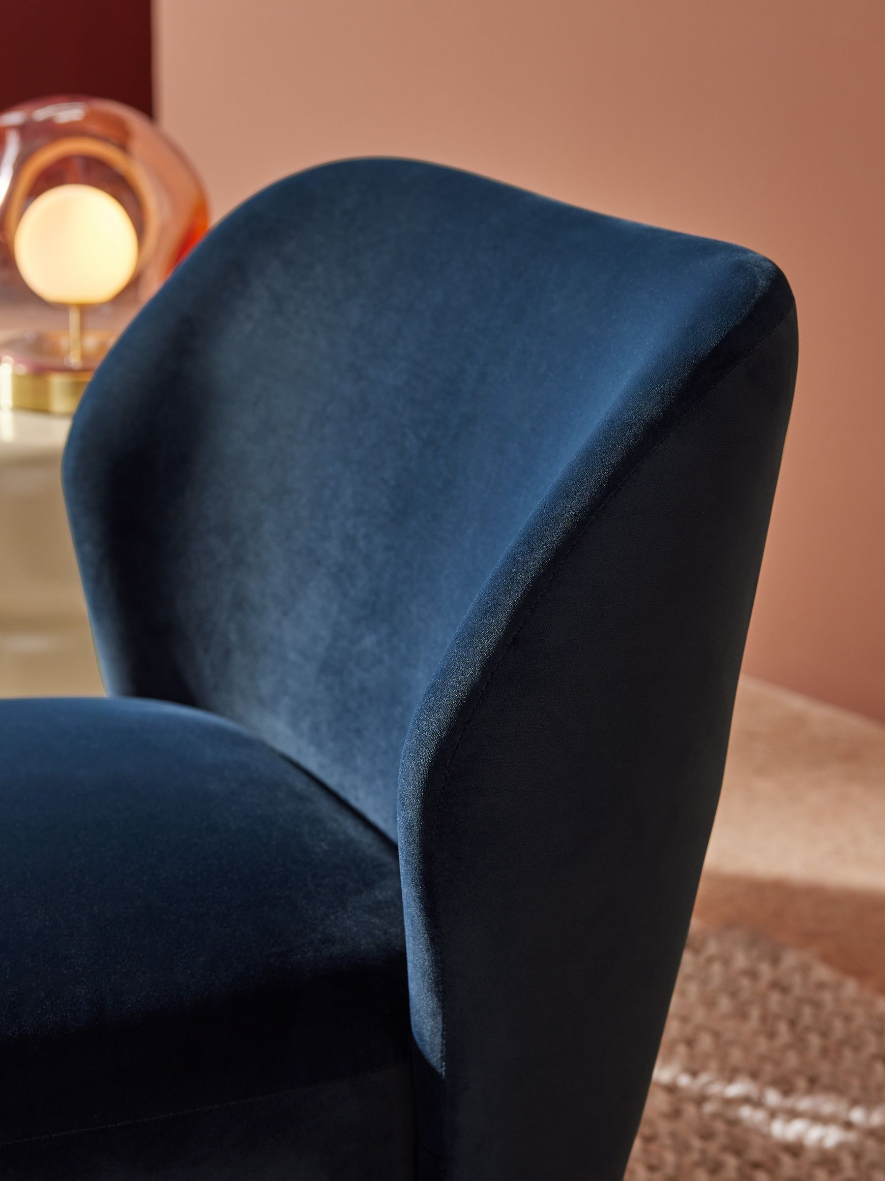 Topeka Accent Chair in Midnight Navy Blue Velvet