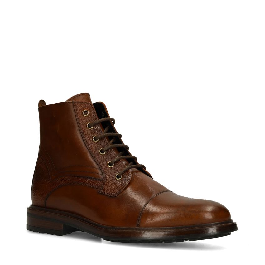 Black labelBruine leren veterboots