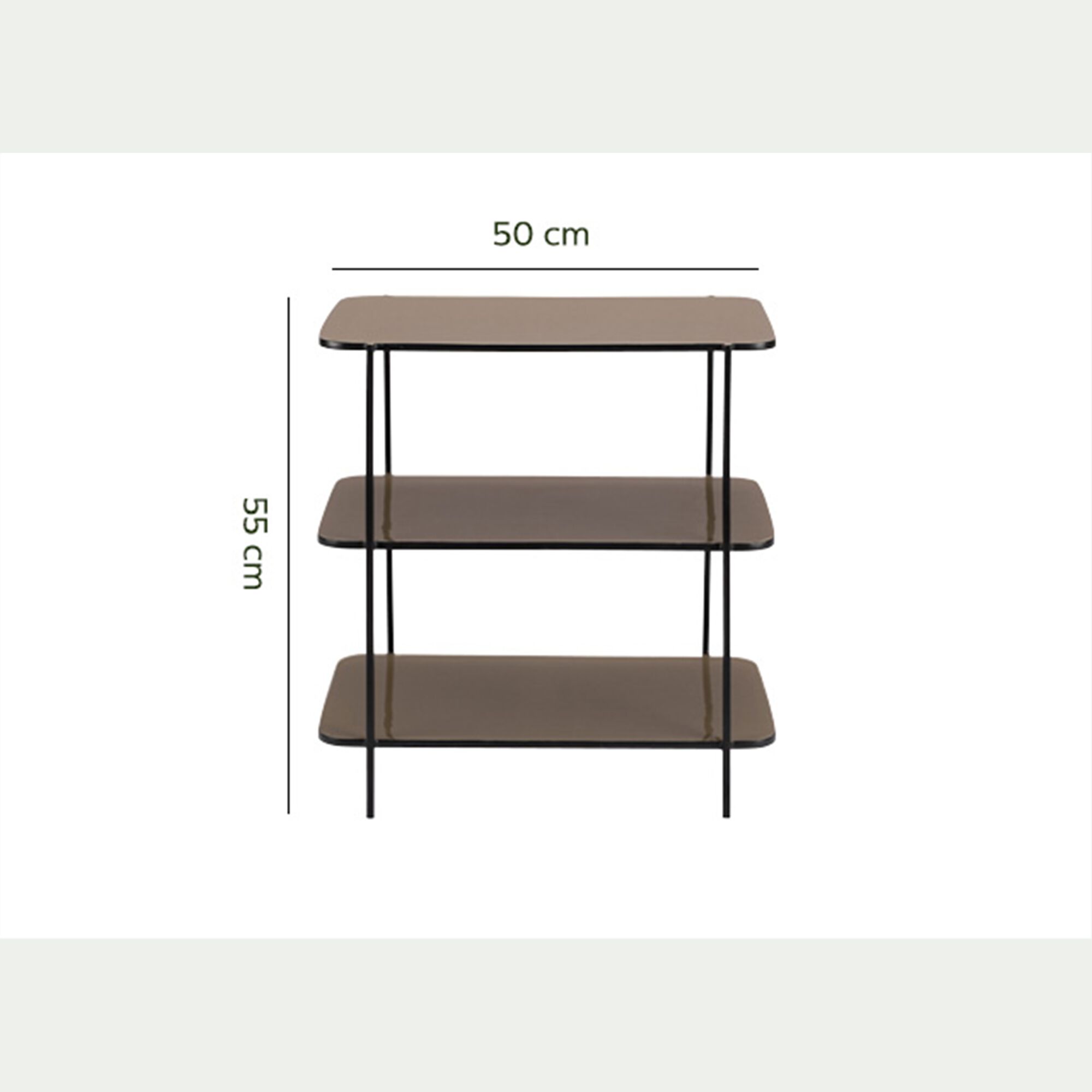 SANTOLINE - Bout de canapé en acier L30xH55cm - beige