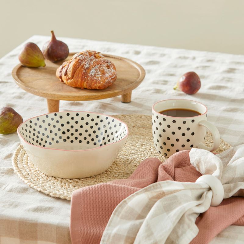 Lola Handpainted Black Spot Bowl