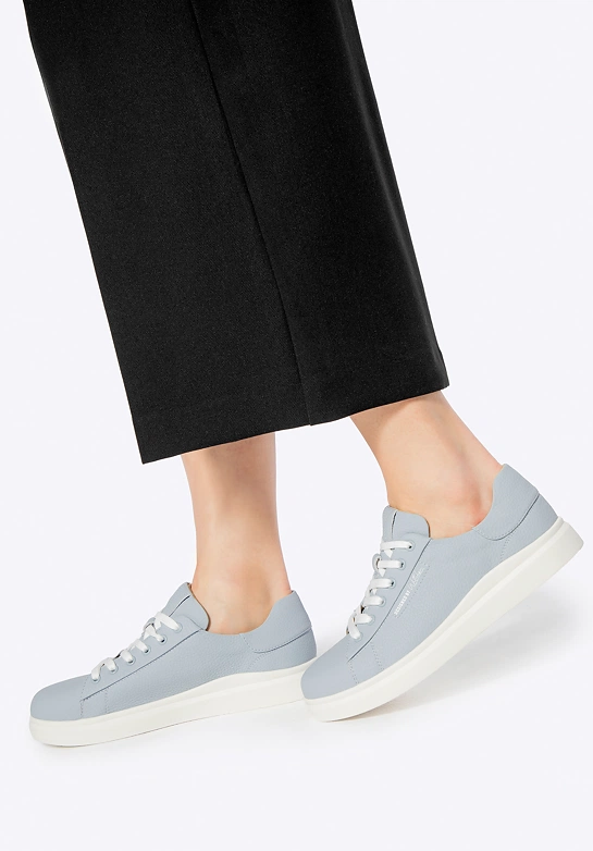 Damskie klasyczne sneakersy na platformie niebieskie