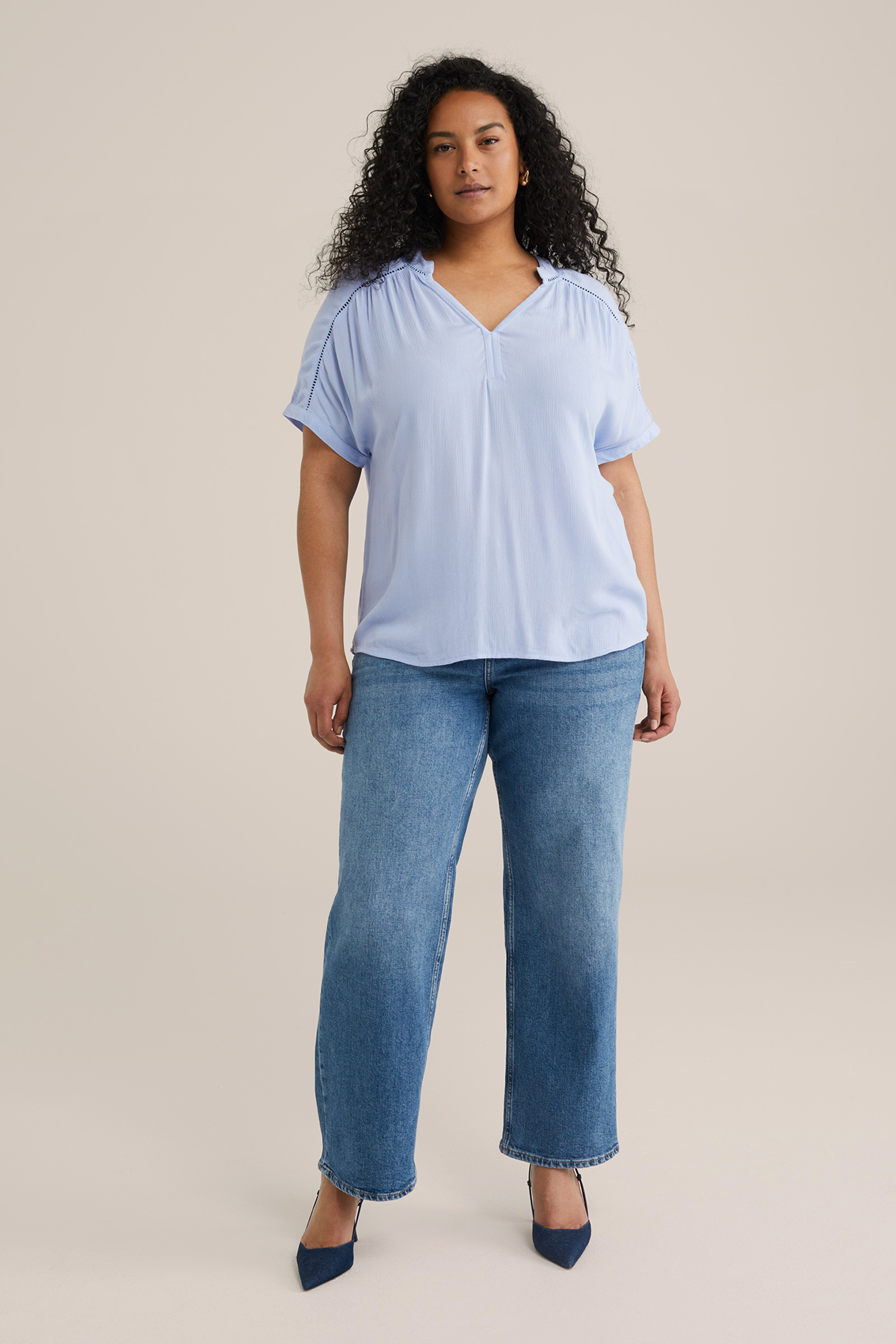 Dames blouse met structuur - Curve