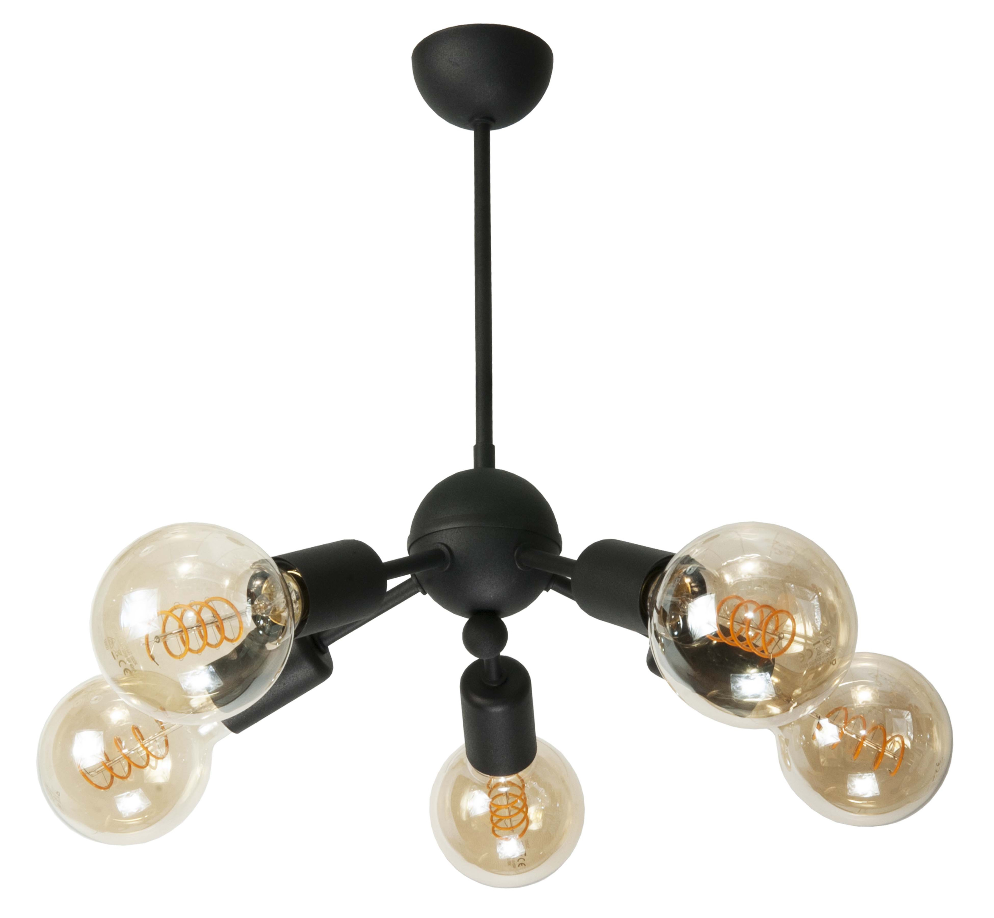 Lampa sufitowa EDYLIT loft czarna 5xE27 DOLCE 13-110
