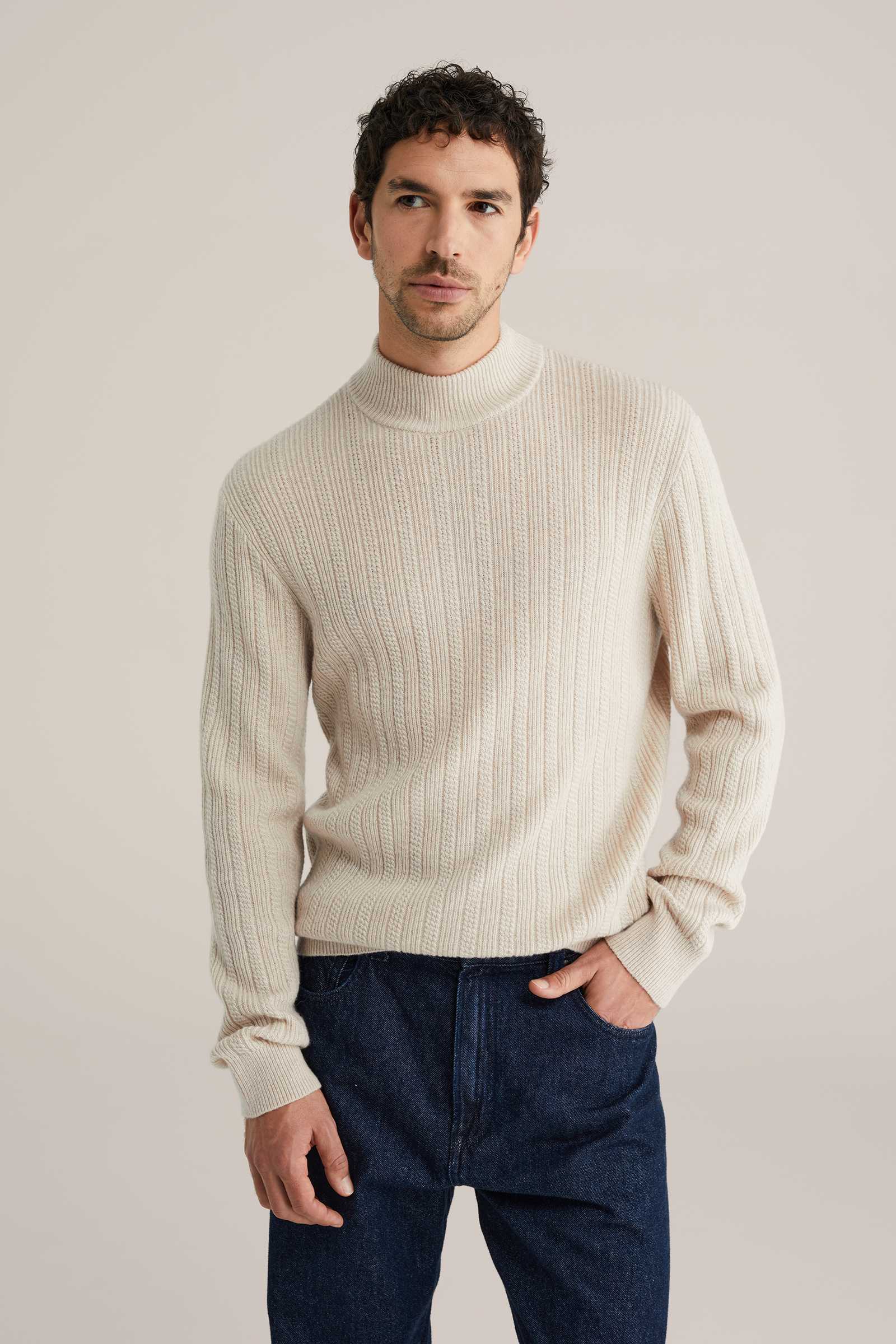 Heren regular fit trui met structuur