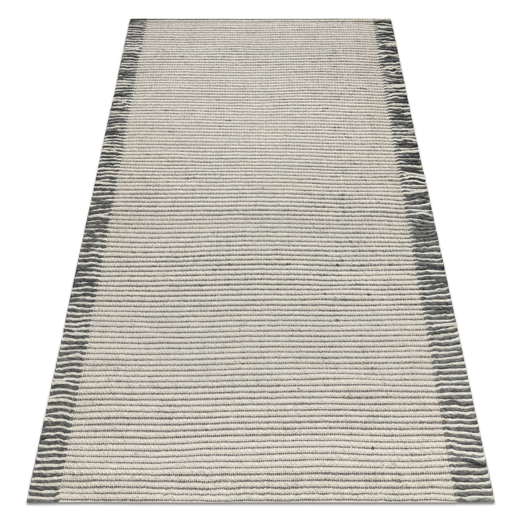 Dywan wełniany TAHAR 99003F krem / szary - RĘCZNIE TKANY 90x150 cm