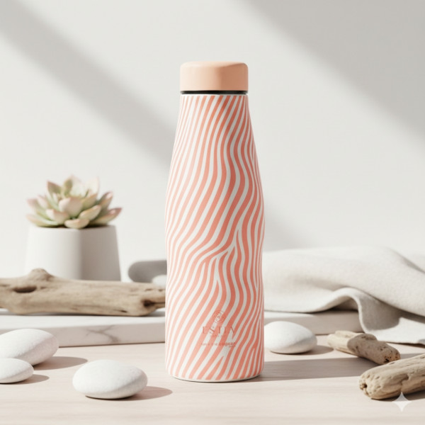 Butelka termiczna Soft Ripple 500 ml stal nierdzewna pomarańczowy