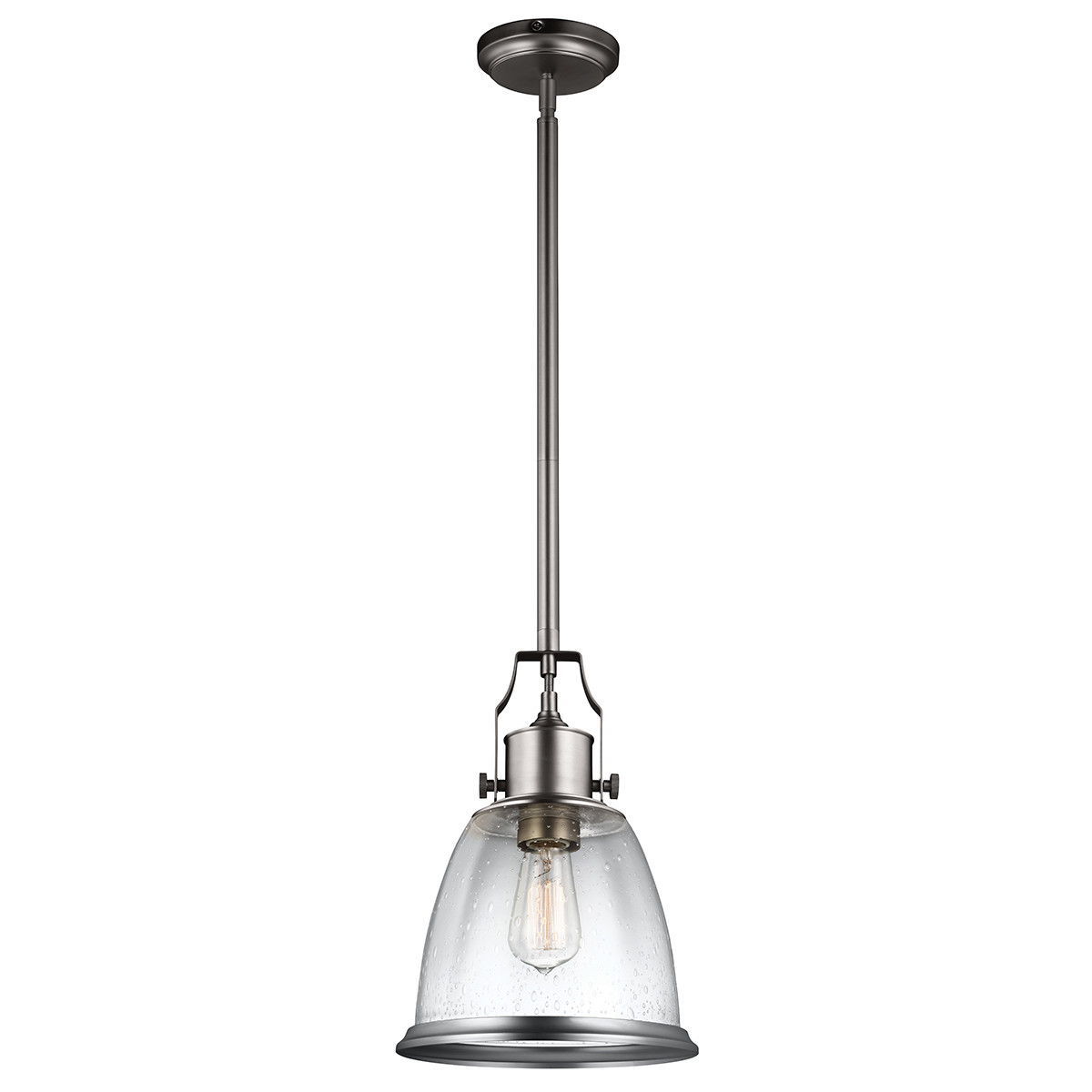 Lampa wisząca satynowy nikiel Hobson 1xE27x60W wym: 149,9x24x24 cm Feiss