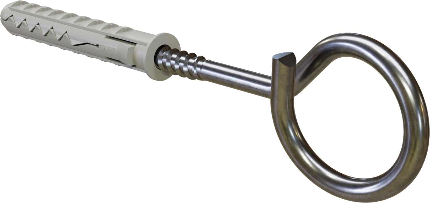 Kołek rozporowy z hakiem oczkowym otwartym KHOO koszulka: ø12x80mm , hak: ø8x90mm STALCO KHH - 12