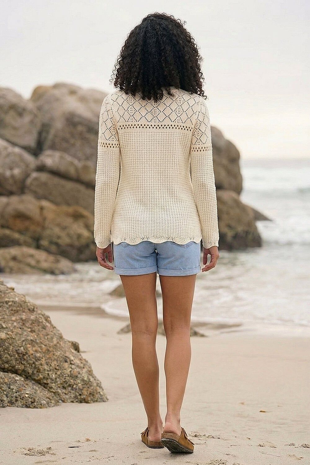 Roman Textured Wave Hem Knit Jumper