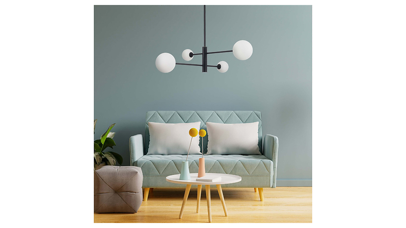 Lampa wisząca Dorado 4-punktowa metalowa biało-czarna