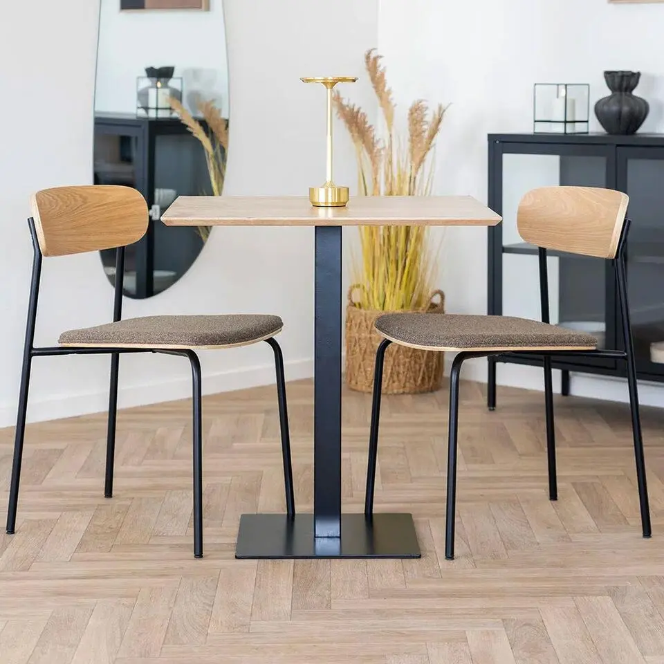 Artichok Justus eetkamerstoel met houten leuning - bruin