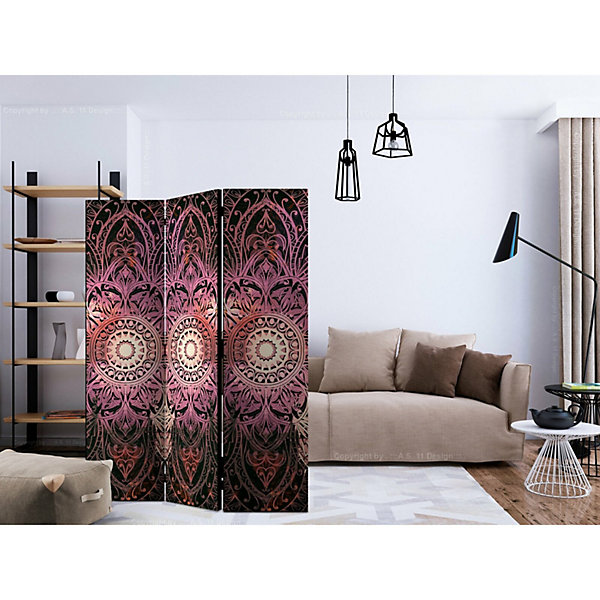 Paravent harmonie du détail - élégance et Intimité 135 x 172 cm Rose et Orange