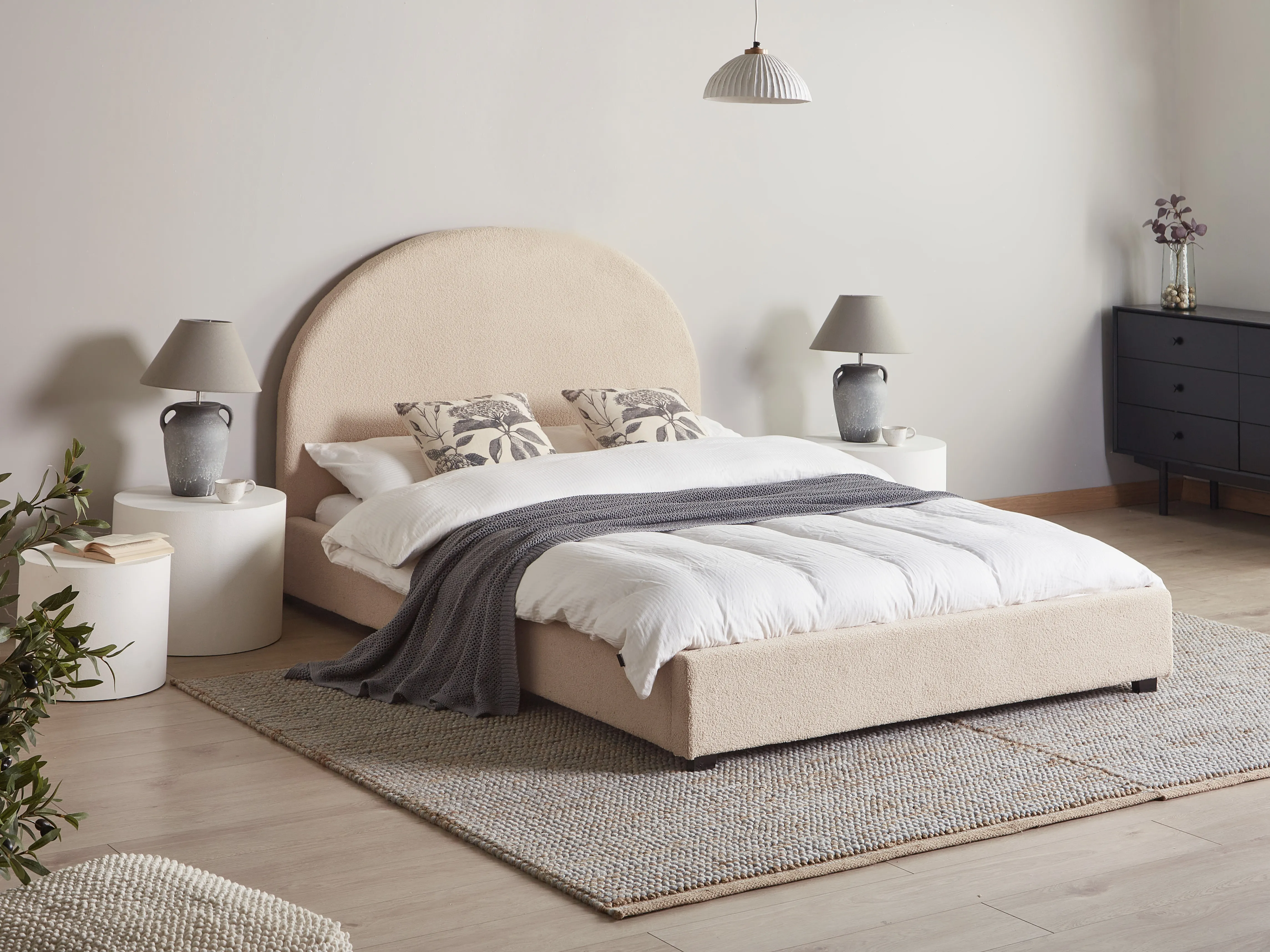 Bed Boucle VAUCLUSE 140 x 200 cm (EU Double) Beige