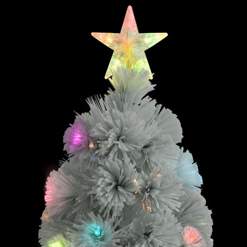 NNEVL Artificial Christmas Tree with LED White 210 cm Fibre Optic