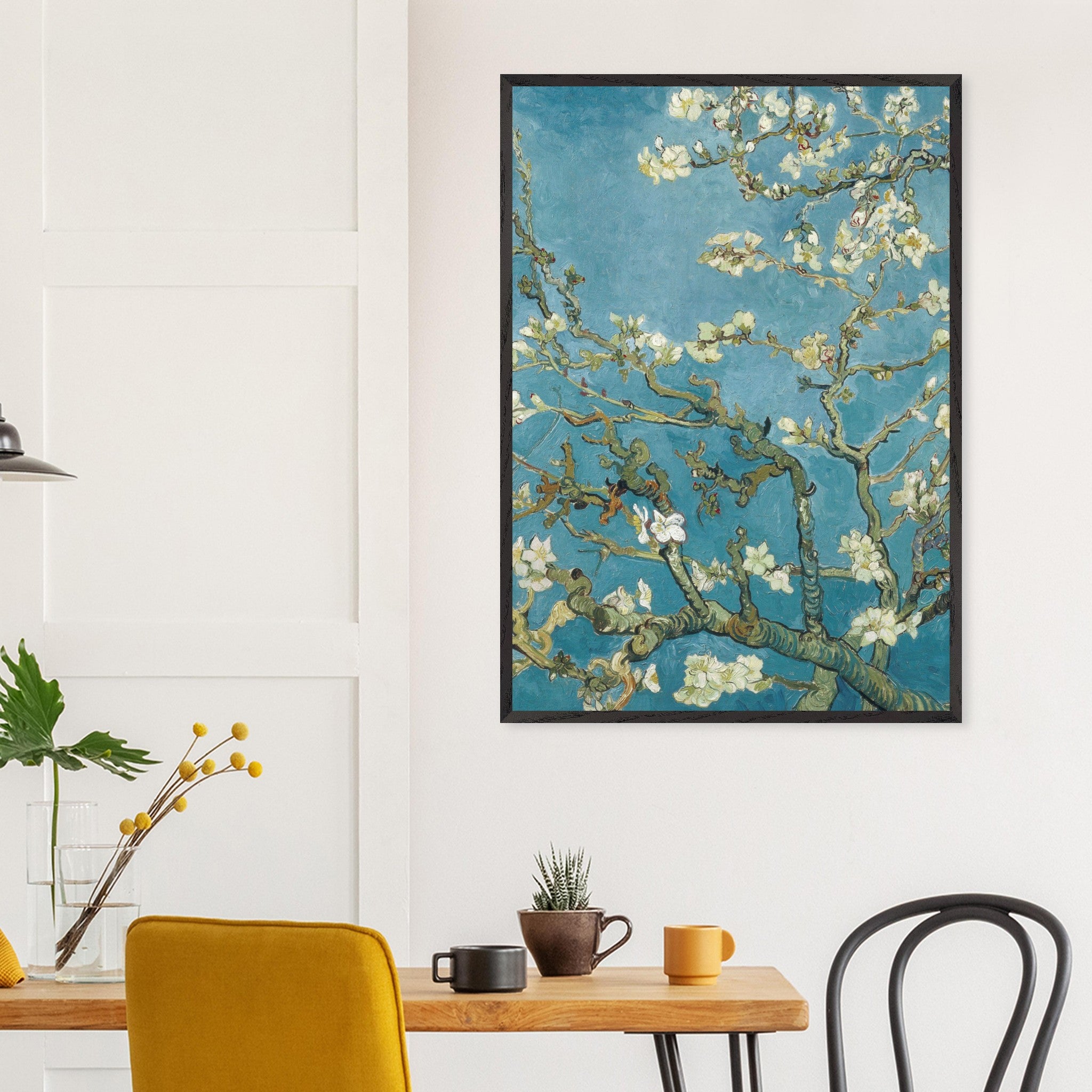 Artfulprints Poster Vincent van Gogh - Amandelbloesem  - 70x100 cm - Blauw
