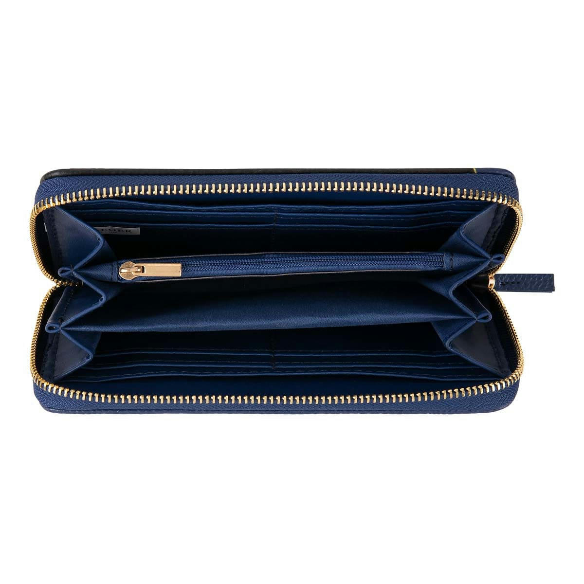 - Grand Portefeuille Femme - Bleu Marine Et Noir