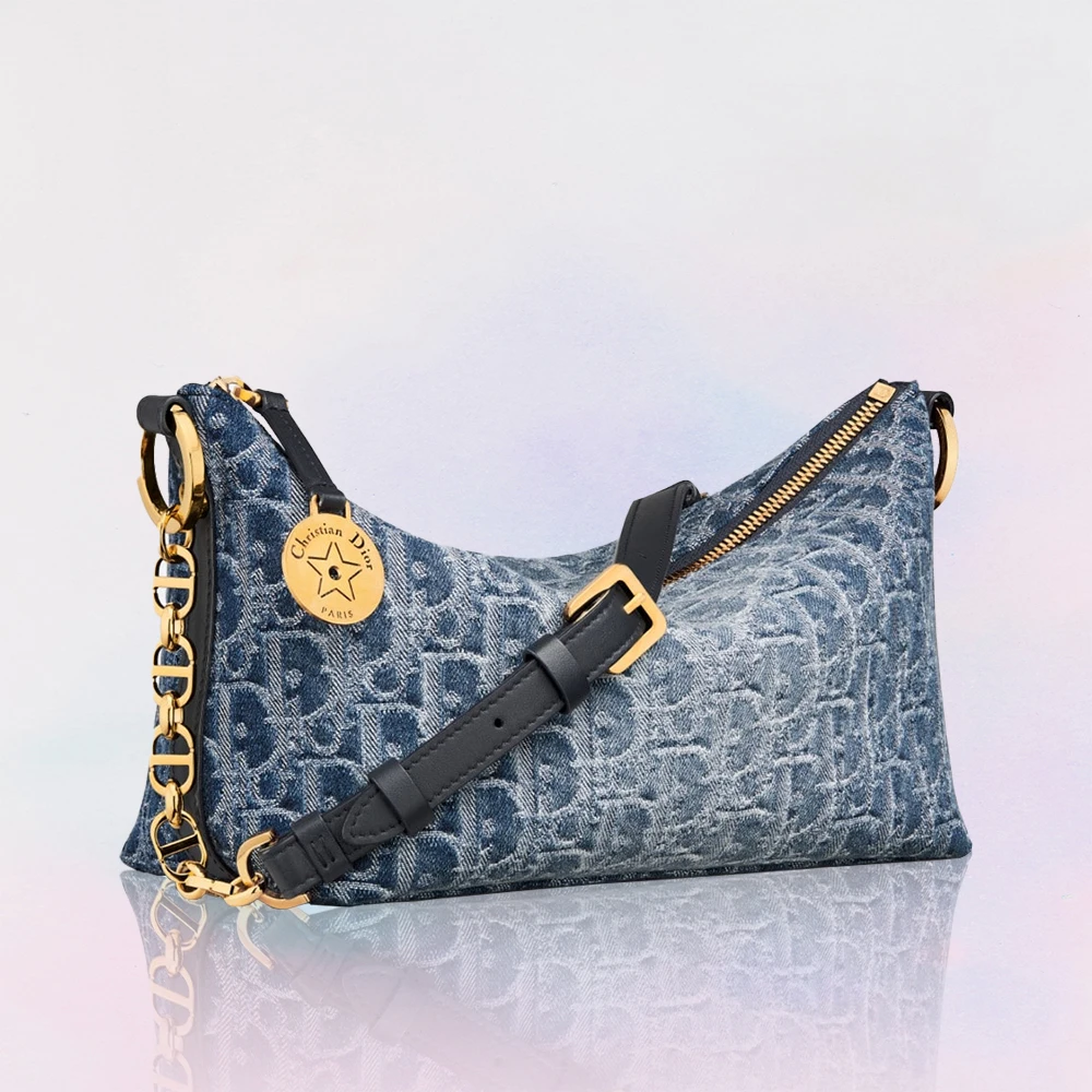 DIOR Oblique Star Hobo Denim Bag