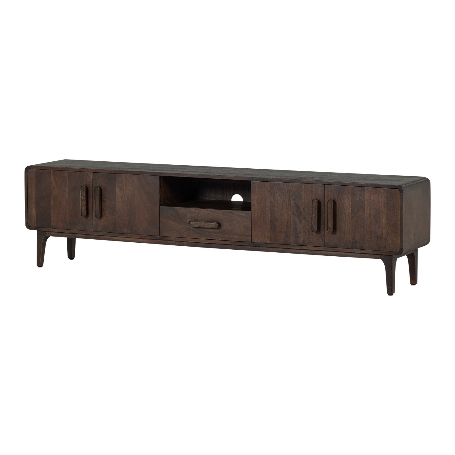 WOOOD Liya Tv Meubel 200 CM - Mangohout - Donkerbruin - 50x200x35